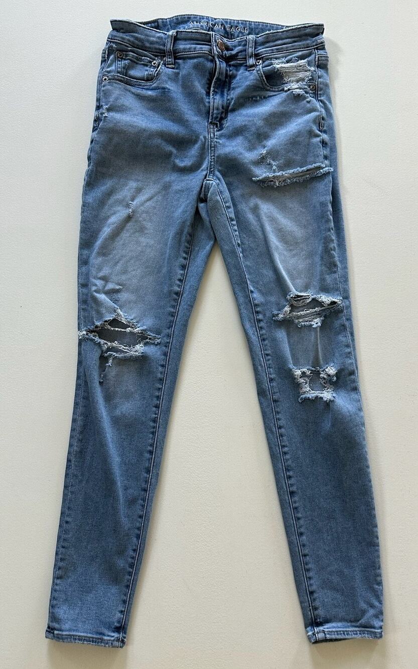 American Eagle Next Level Stretch Distressed Hi-Rise Jegging Jeans Size 8